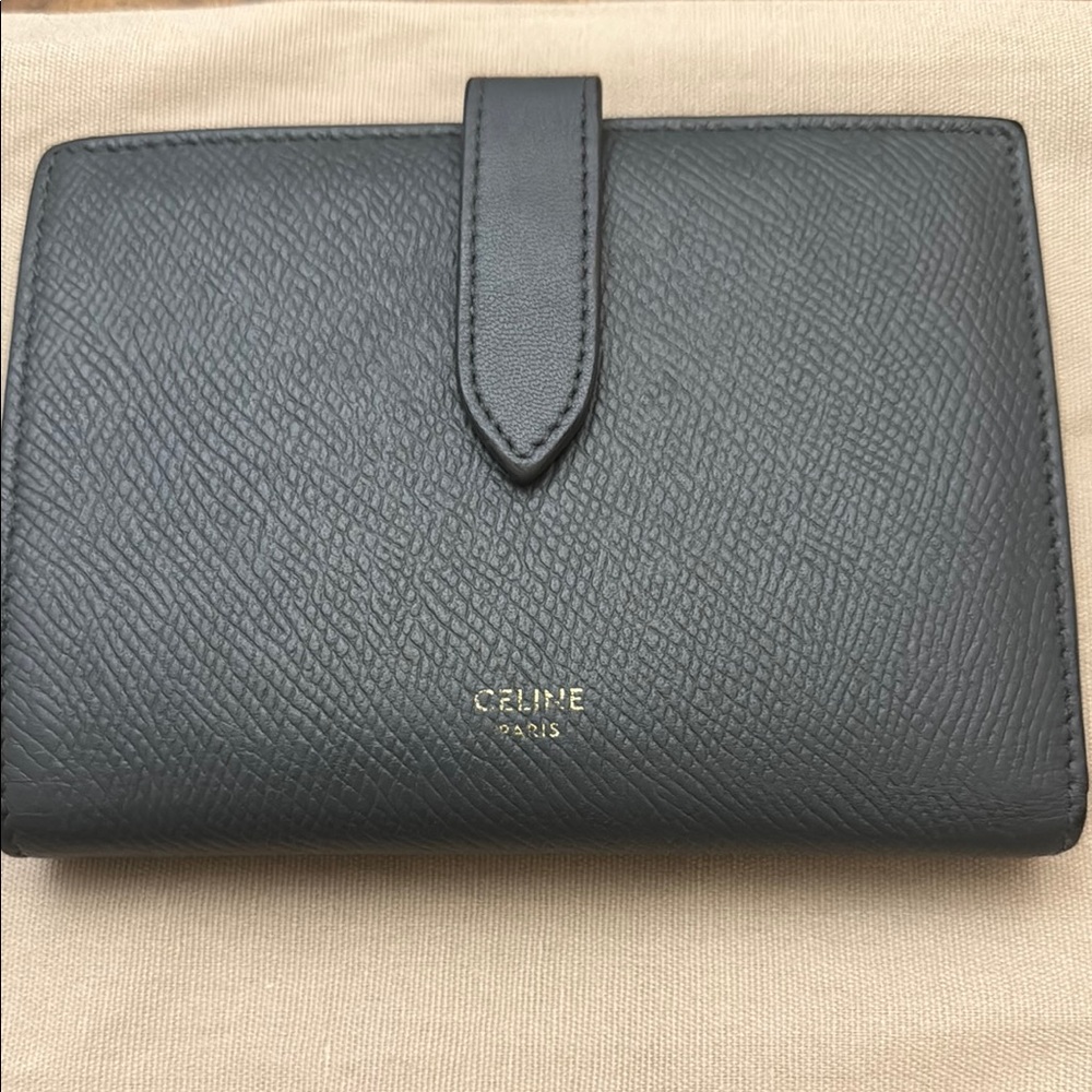 Celine Textured Black Leather Wallet